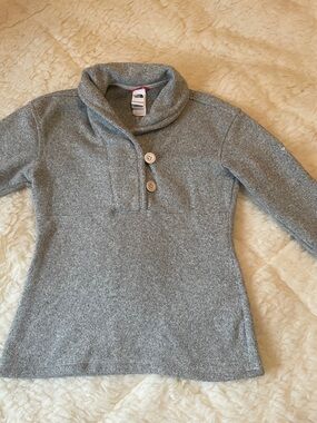 The North Face Gray Button-Neck Pullover Sweater